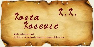 Kosta Košević vizit kartica